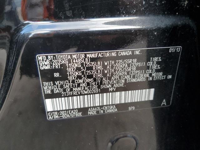 Photo 10 from auction – 2013 TOYOTA RAV4 LIMIT with VIN 2T3YFREV1DW002691
