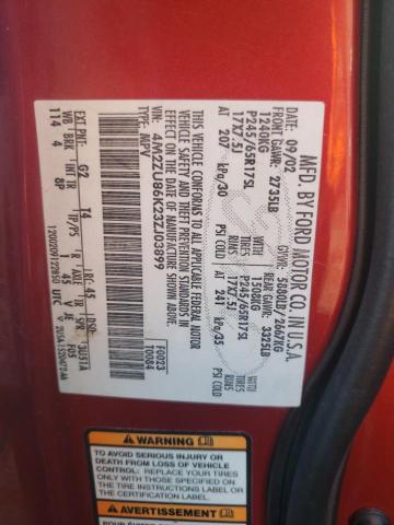 Photo 10 from auction – 2003 MERCURY MOUNTAINEE with VIN 4M2ZU86K23ZJ03899