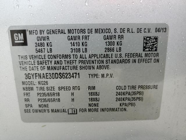 Photo 10 from auction – 2013 CADILLAC SRX with VIN 3GYFNAE30DS623471