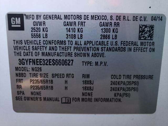 Photo 10 from auction – 2014 CADILLAC SRX LUXURY with VIN 3GYFNEE32ES660627