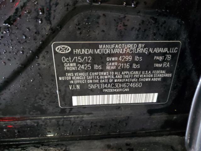 Photo 10 from auction – 2013 HYUNDAI SONATA GLS with VIN 5NPEB4AC3DH624660