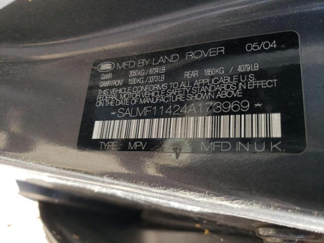 Photo 10 from auction – 2004 LAND ROVER RANGE ROVE with VIN SALMF11424A173969