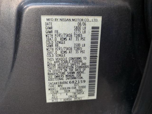 Photo 10 from auction – 2006 NISSAN PATHFINDER with VIN 5N1AR18U06C682159