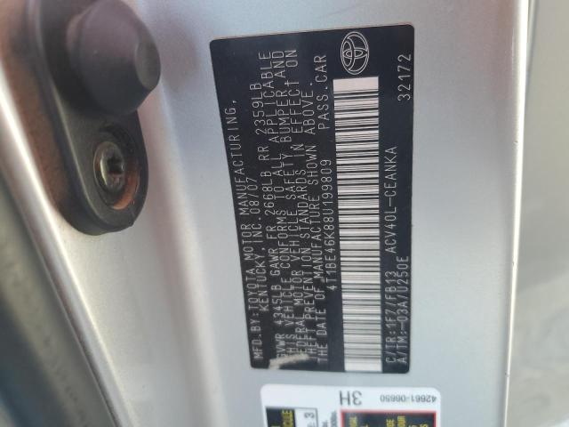 Photo 10 from auction – 2008 TOYOTA CAMRY CE with VIN 4T1BE46K88U199809