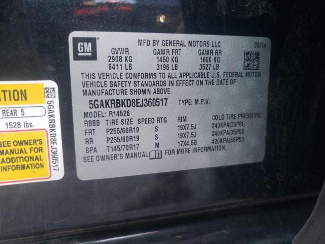 Photo 10 from auction – 2014 BUICK ENCLAVE with VIN 5GAKRBKD8EJ360517