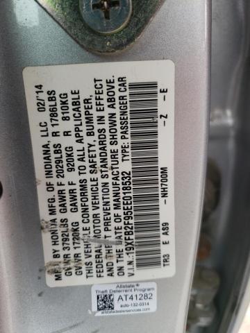 Photo 10 from auction – 2014 HONDA CIVIC EXL with VIN 19XFB2F95EE018532