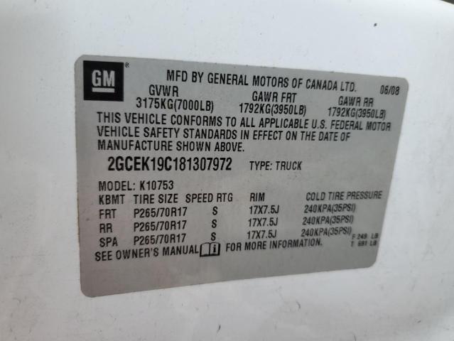 Photo 10 from auction – 2008 CHEVROLET SILVERADO with VIN 2GCEK19C181307972