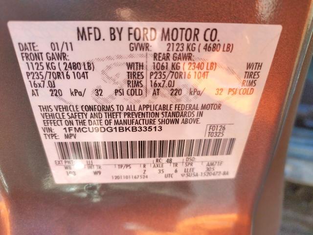Photo 10 from auction – 2011 FORD ESCAPE XLT with VIN 1FMCU9DG1BKB33513