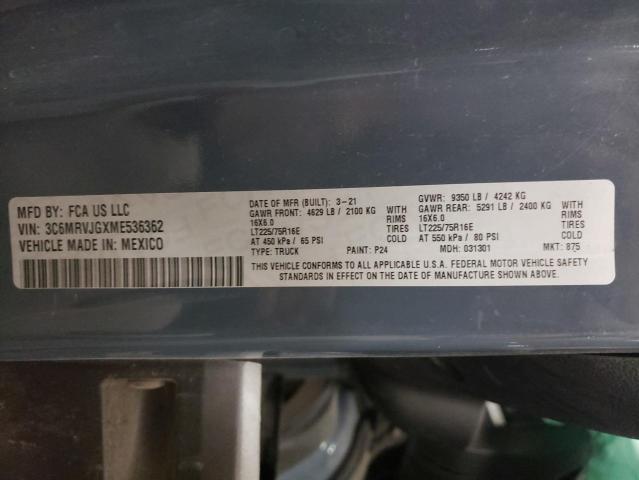Photo 10 from auction – 2021 RAM PROMASTER with VIN 3C6MRVJGXME536362