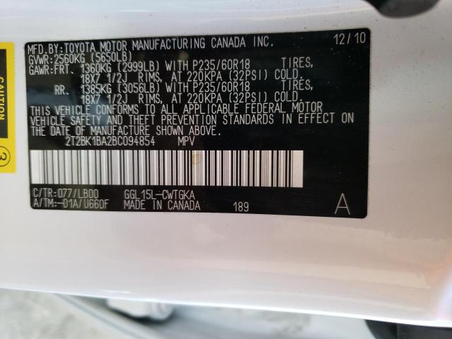 Photo 10 from auction – 2011 LEXUS RX 350 with VIN 2T2BK1BA2BC094854