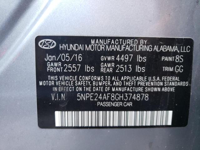Photo 10 from auction – 2016 HYUNDAI SONATA SE with VIN 5NPE24AF8GH374878