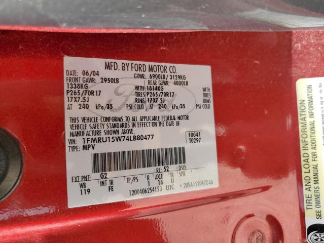 Фото 10 с аукциона – 2004 FORD EXPEDITION с VIN 1FMRU15W74LB80477