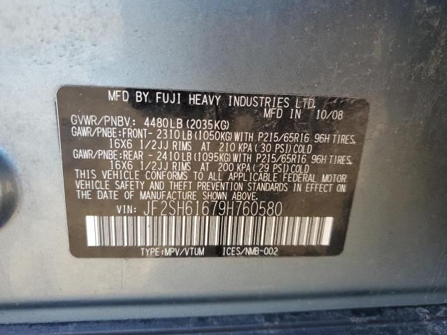 Photo 10 from auction – 2009 SUBARU FORESTER 2 with VIN JF2SH61679H760580