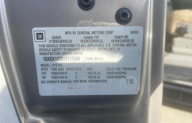 Photo 10 from auction – 2001 GMC YUKON with VIN 1GKEK13T81J137909
