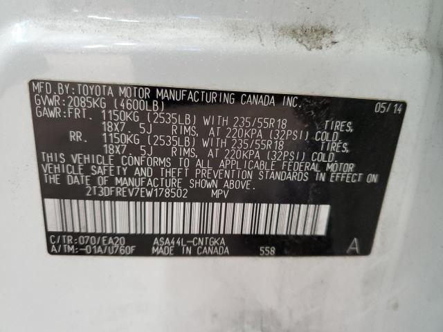 Foto 10 de la subasta – 2014 TOYOTA RAV4 LIMIT con VIN 2T3DFREV7EW178502