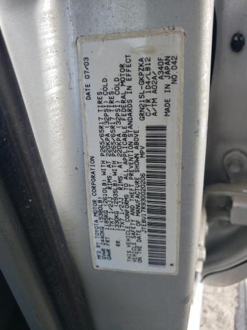 Photo 10 from auction – 2003 TOYOTA 4RUNNER LI with VIN JTEBU17R930020206