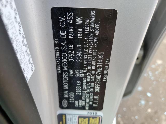 Photo 10 from auction – 2021 KIA FORTE FE with VIN 3KPF24AD7ME314996