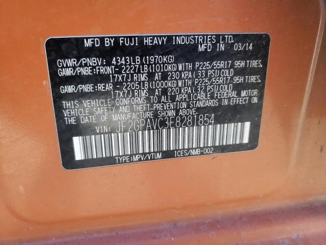 Photo 10 from auction – 2014 SUBARU XV CROSSTR with VIN JF2GPAVC3E8281854