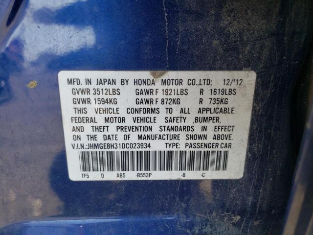 Photo 10 from auction – 2013 HONDA FIT with VIN JHMGE8H31DC023934