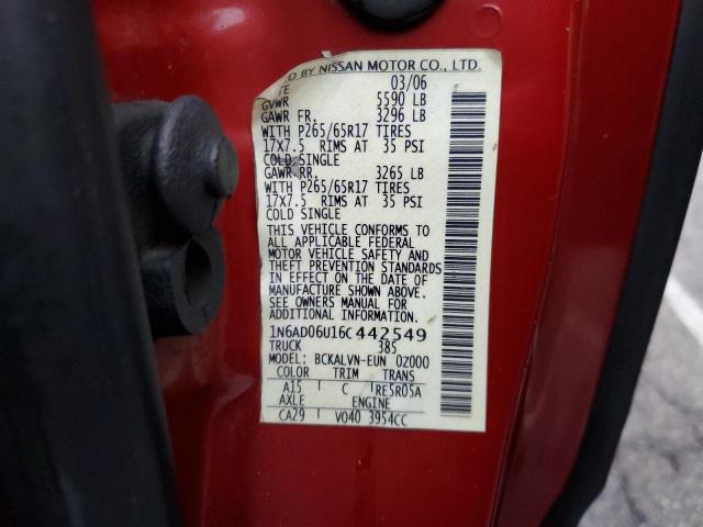 Photo 10 from auction – 2006 NISSAN FRONTIER K with VIN 1N6AD06U16C442549