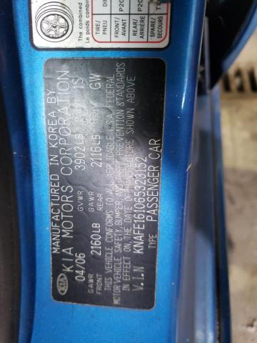 Photo 10 from auction – 2006 KIA SPECTRA5 with VIN KNAFE161065323152