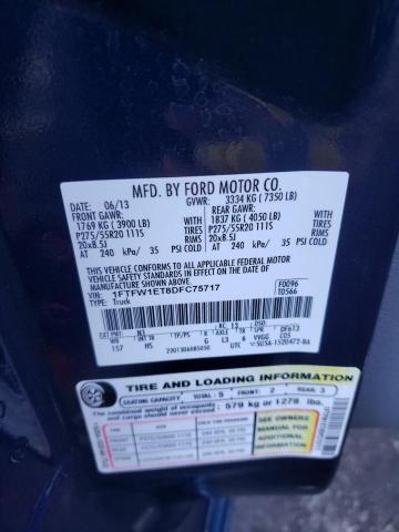 Photo 10 from auction – 2013 FORD F150 SUPER with VIN 1FTFW1ET8DFC75717