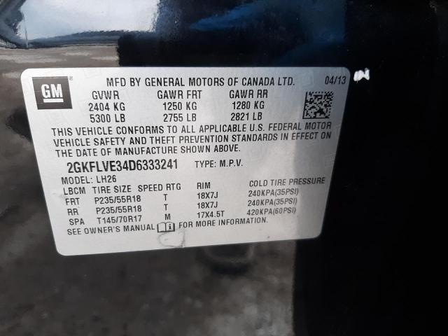 Photo 10 from auction – 2013 GMC TERRAIN SL with VIN 2GKFLVE34D6333241
