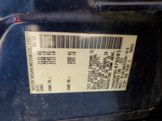 Photo 10 from auction – 2014 NISSAN MAXIMA S with VIN 1N4AA5AP3EC476085