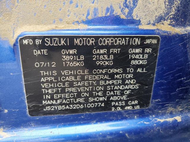Photo 10 from auction – 2013 SUZUKI SX4 with VIN JS2YB5A32D6100774