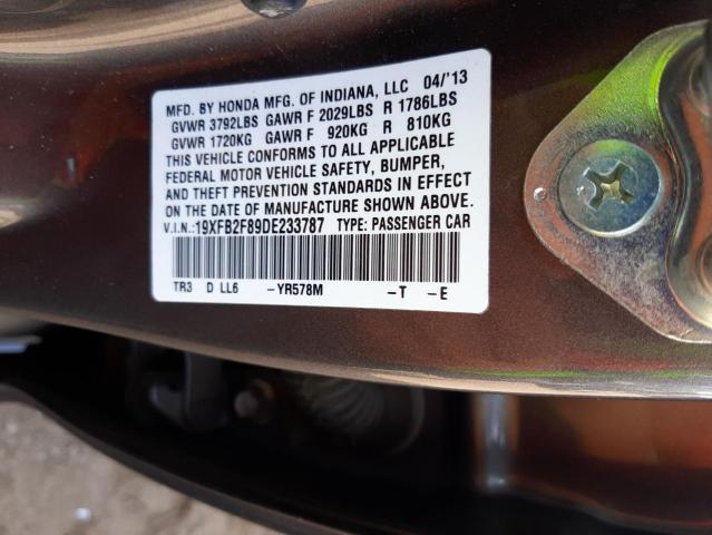 Photo 10 from auction – 2013 HONDA CIVIC EX with VIN 19XFB2F89DE233787