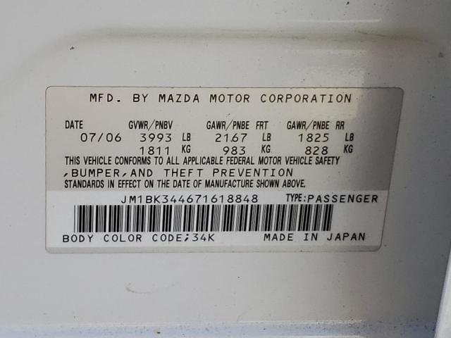 Photo 10 from auction – 2007 MAZDA MAZDA 3 with VIN JM1BK344671618848
