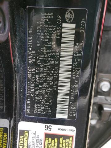 Photo 10 from auction – 2020 TOYOTA CAMRY LE with VIN 4T1C11BK0LU019090