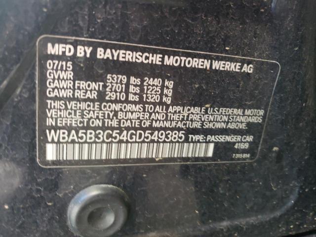 Photo 10 from auction – 2016 BMW 535 XI with VIN WBA5B3C54GD549385