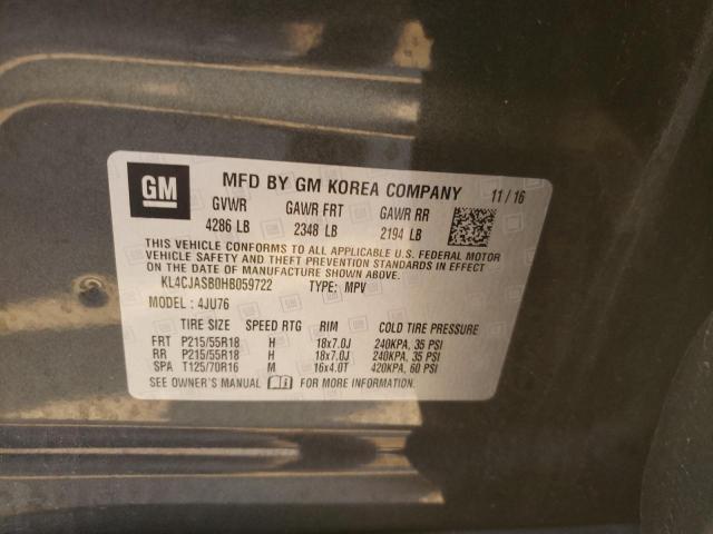Photo 10 from auction – 2017 BUICK ENCORE PRE with VIN KL4CJASB0HB059722