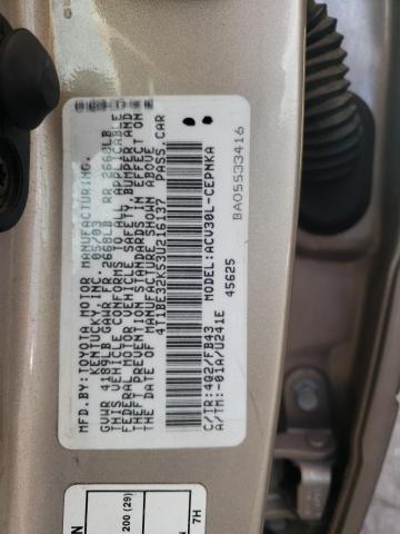 Photo 10 from auction – 2003 TOYOTA CAMRY LE with VIN 4T1BE32K53U216137