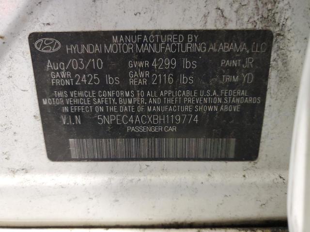 Photo 10 from auction – 2011 HYUNDAI SONATA SE with VIN 5NPEC4ACXBH119774