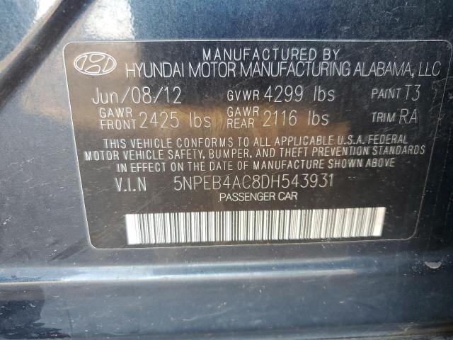 Photo 10 from auction – 2013 HYUNDAI SONATA GLS with VIN 5NPEB4AC8DH543931