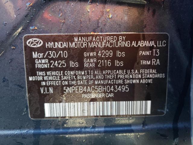 Photo 10 from auction – 2011 HYUNDAI SONATA GLS with VIN 5NPEB4AC5BH043495