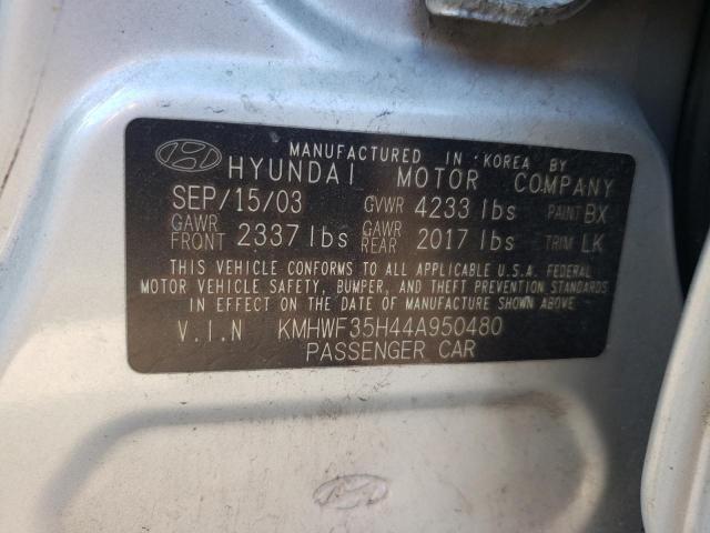 Photo 10 from auction – 2004 HYUNDAI SONATA GLS with VIN KMHWF35H44A950480