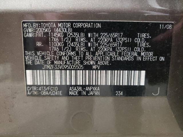 Photo 10 from auction – 2009 TOYOTA RAV4 with VIN JTMZF33V095005505