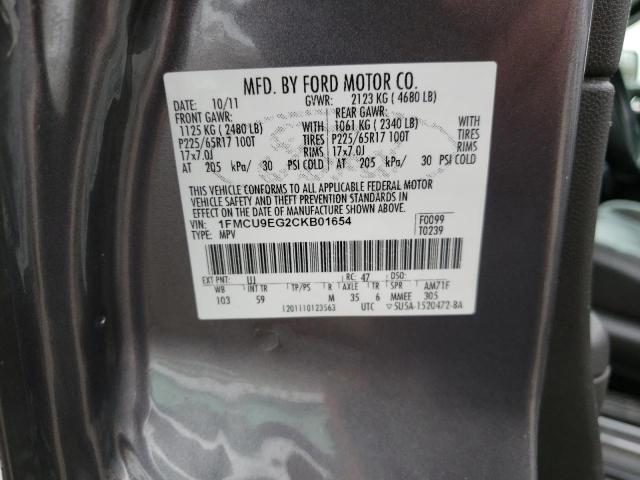 Photo 10 from auction – 2012 FORD ESCAPE LIM with VIN 1FMCU9EG2CKB01654