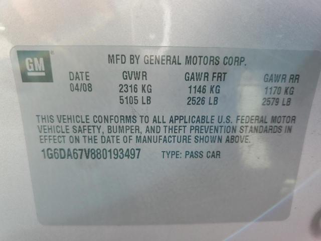 Photo 10 from auction – 2008 CADILLAC STS with VIN 1G6DA67V880193497