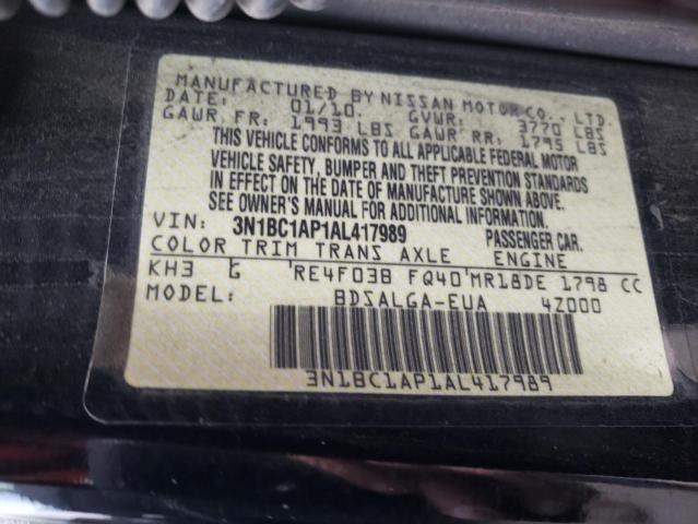 Photo 10 from auction – 2010 NISSAN VERSA S with VIN 3N1BC1AP1AL417989