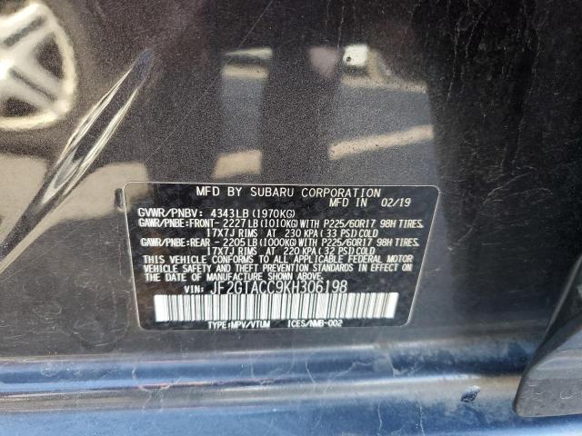 Photo 10 from auction – 2019 SUBARU CROSSTREK with VIN JF2GTACC9KH306198