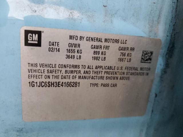 Photo 10 from auction – 2014 CHEVROLET SONIC LT with VIN 1G1JC6SH3E4166281