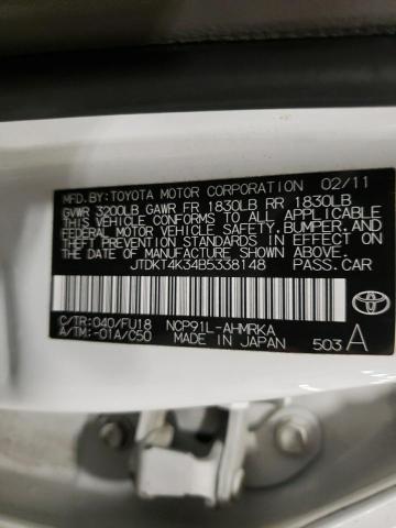 Photo 10 from auction – 2011 TOYOTA YARIS with VIN JTDKT4K34B5338148