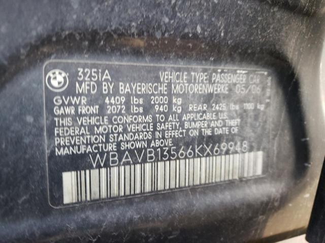 Photo 10 from auction – 2006 BMW 325 I with VIN WBAVB13566KX69948