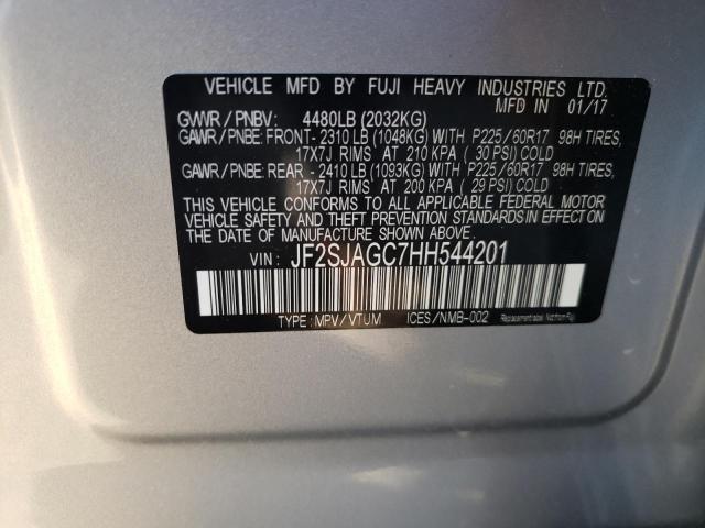 Photo 10 from auction – 2017 SUBARU FORESTER 2 with VIN JF2SJAGC7HH544201