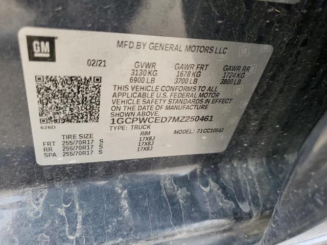 Photo 10 from auction – 2021 CHEVROLET SILVERADO with VIN 1GCPWCED7MZ250461