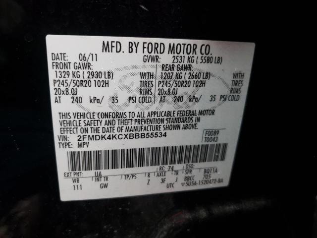 Photo 10 from auction – 2011 FORD EDGE LIMIT with VIN 2FMDK4KCXBBB55534